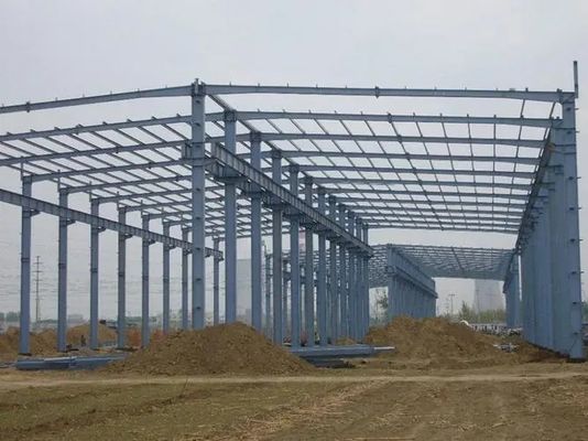 हल्के स्टील स्पेस फ्रेम वेयरहाउस धातु संरचना प्रीफैब लेआउट कार्यशाला
