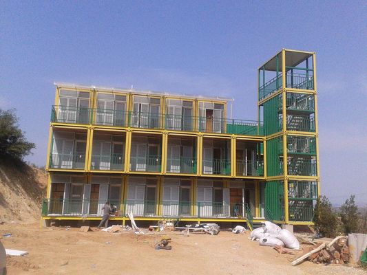 ग्लास ऊन पैनलों के साथ जस्ती प्रीफैब कंटेनर हाउस