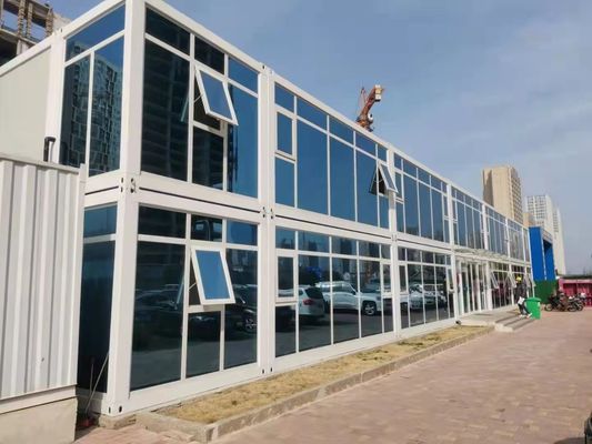 ग्लास ऊन पैनलों के साथ जस्ती प्रीफैब कंटेनर हाउस