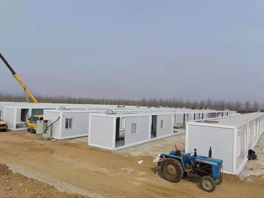जस्ती स्टील प्रीफैब कंटेनर हाउस विथ ग्लास वूल पैनल